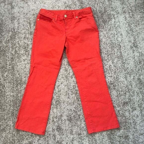 Tory Burch Red Cropped Jean 30 - Picture 1 of 8
